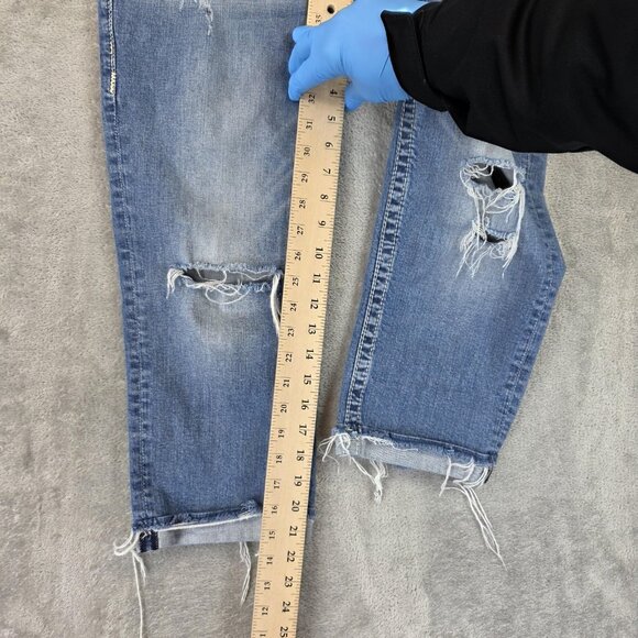 Vigoss The Dublin Capri Jeans Womens Size 7 Blue Distressed Embellished Denim - Picture 4 of 13